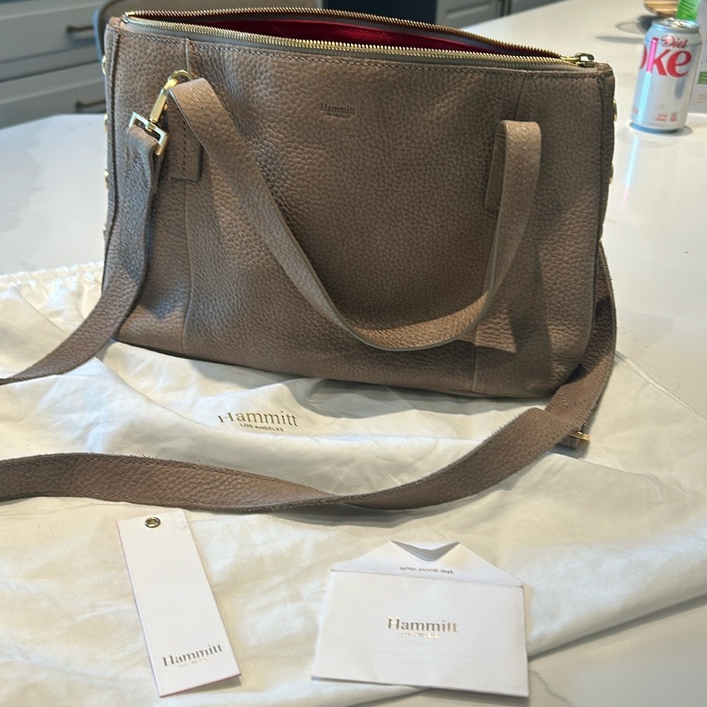Hammitt Addie Medium Grey Suede Satchel